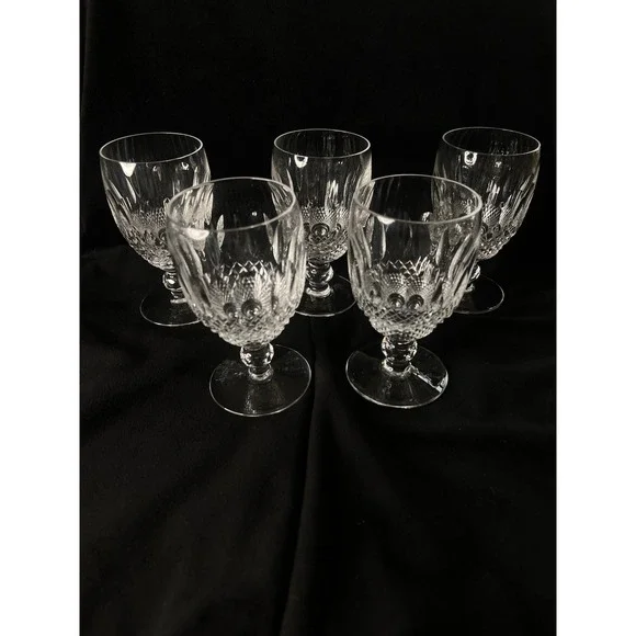 Set of 5 Vintage Waterford Crystal Colleen 4 3/4" Claret Wine Water Short Glass - Picture 1 of 8